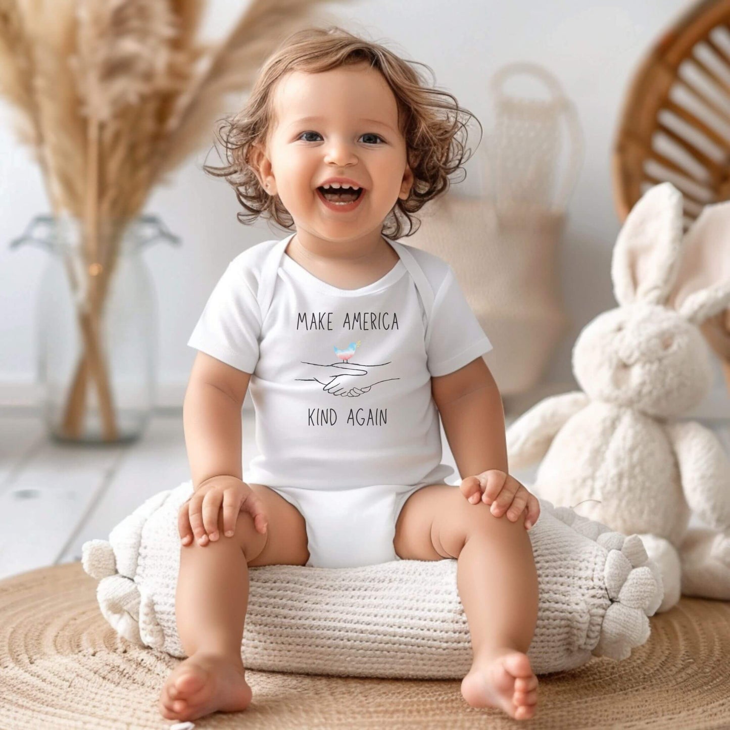 "Make America Kind Again"™ Baby Onesie® Organic Cotton with Peace Dove