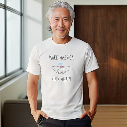 “Make America Kind Again”™ with Watercolor Heart Adult Unisex T-Shirt