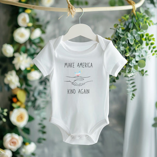 "Make America Kind Again"™ Baby Onesie® Organic Cotton with Peace Dove